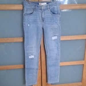 Levi's 501 Light Blue Distressed Cropped Jeans Sz 16reg  28x30